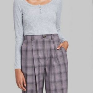 Wild Fable Henley Round Neck Cozy Long Sleeve Top